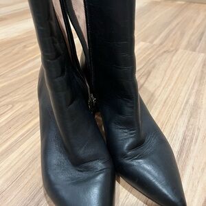 Jcrew- black leather boots